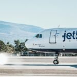 a plane on the runway