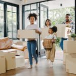 Family moving into a new place