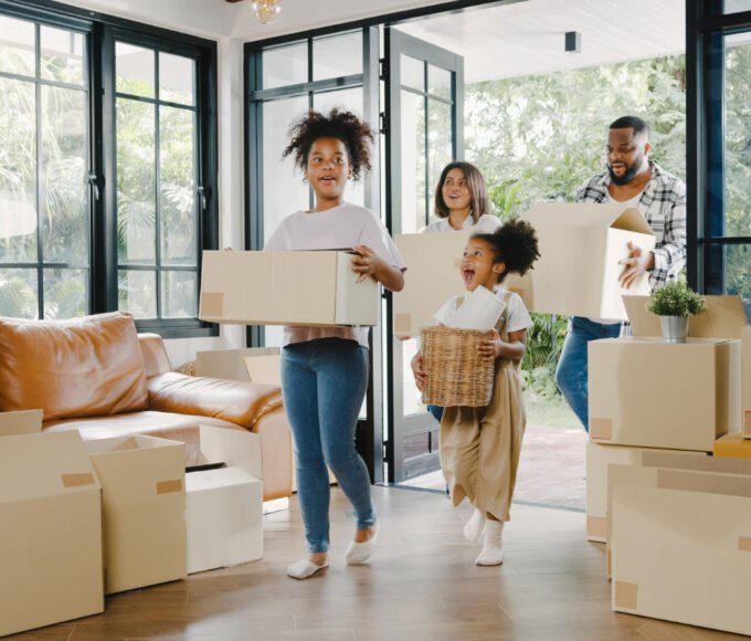 Family moving into a new place